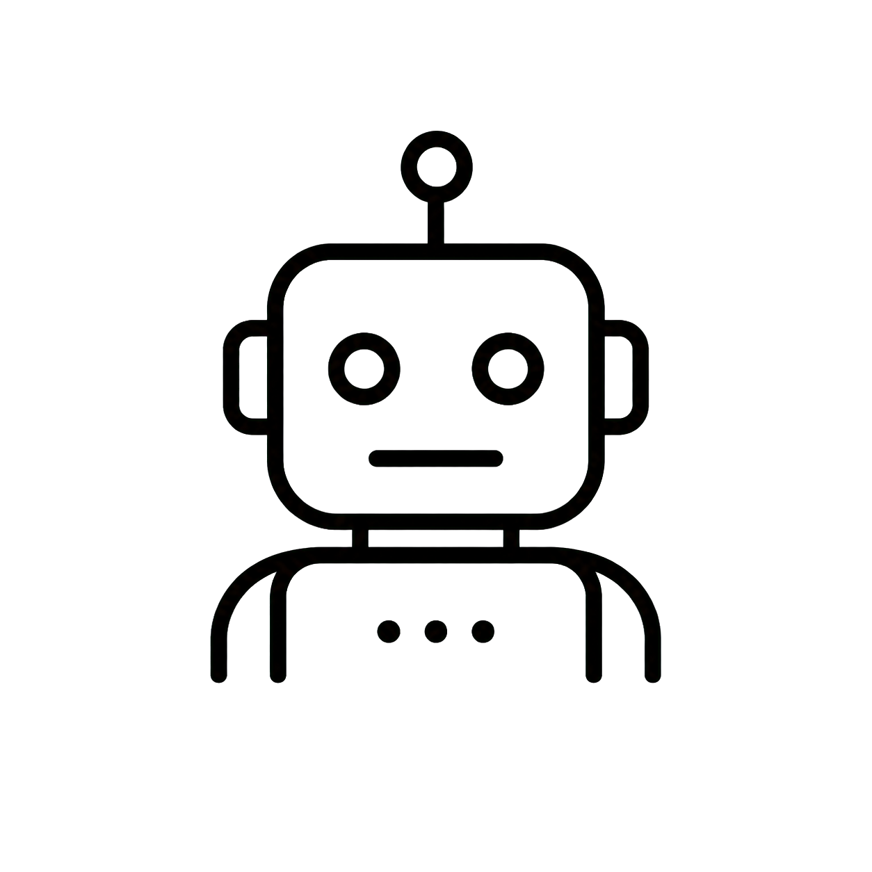 Ícono lineal de un robot
